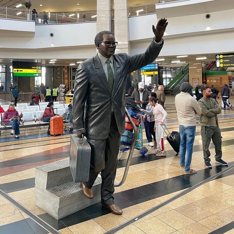 OR Tambo International Airport statue